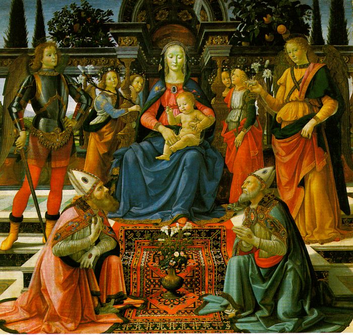 Madonna Enthroned with the Saints  q